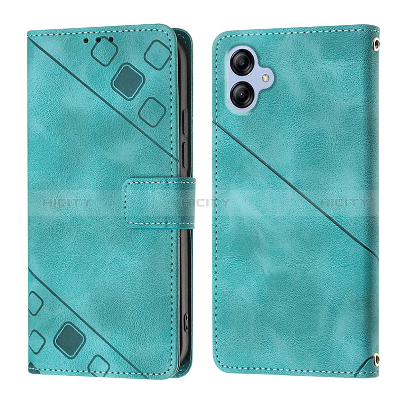 Coque Portefeuille Livre Cuir Etui Clapet YB1 pour Samsung Galaxy A04E Vert Plus