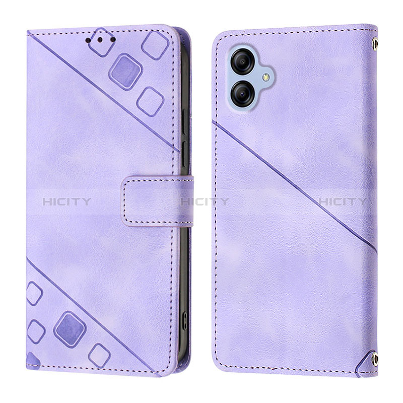 Coque Portefeuille Livre Cuir Etui Clapet YB1 pour Samsung Galaxy A04E Violet Plus