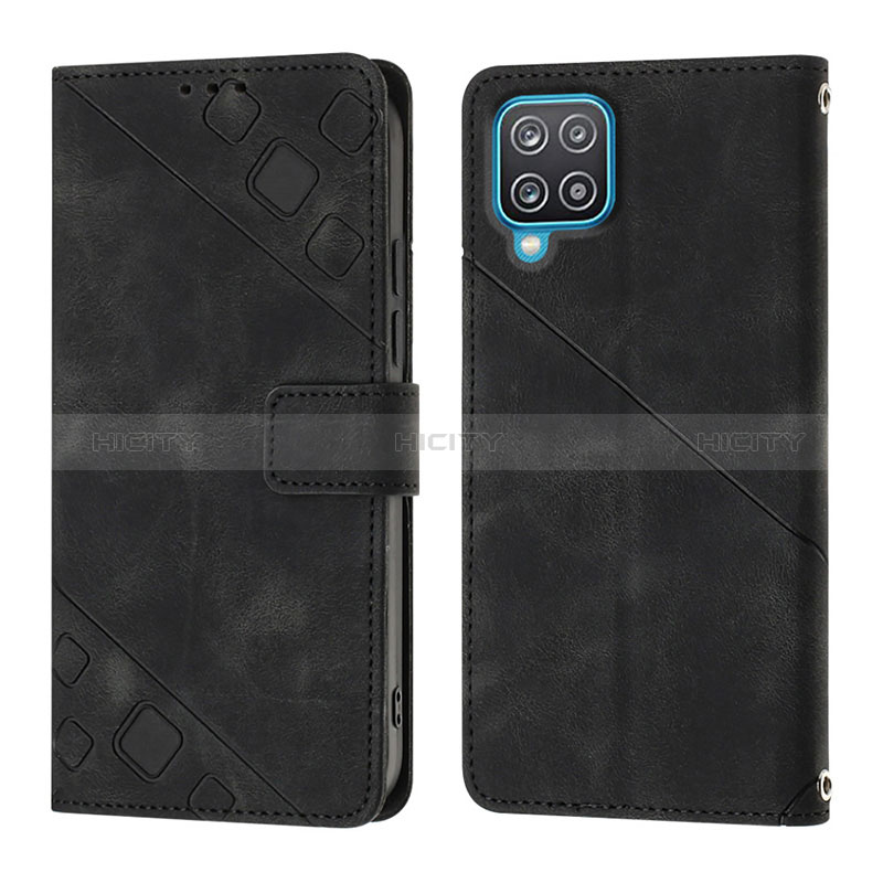 Coque Portefeuille Livre Cuir Etui Clapet YB1 pour Samsung Galaxy A12 5G Noir Plus