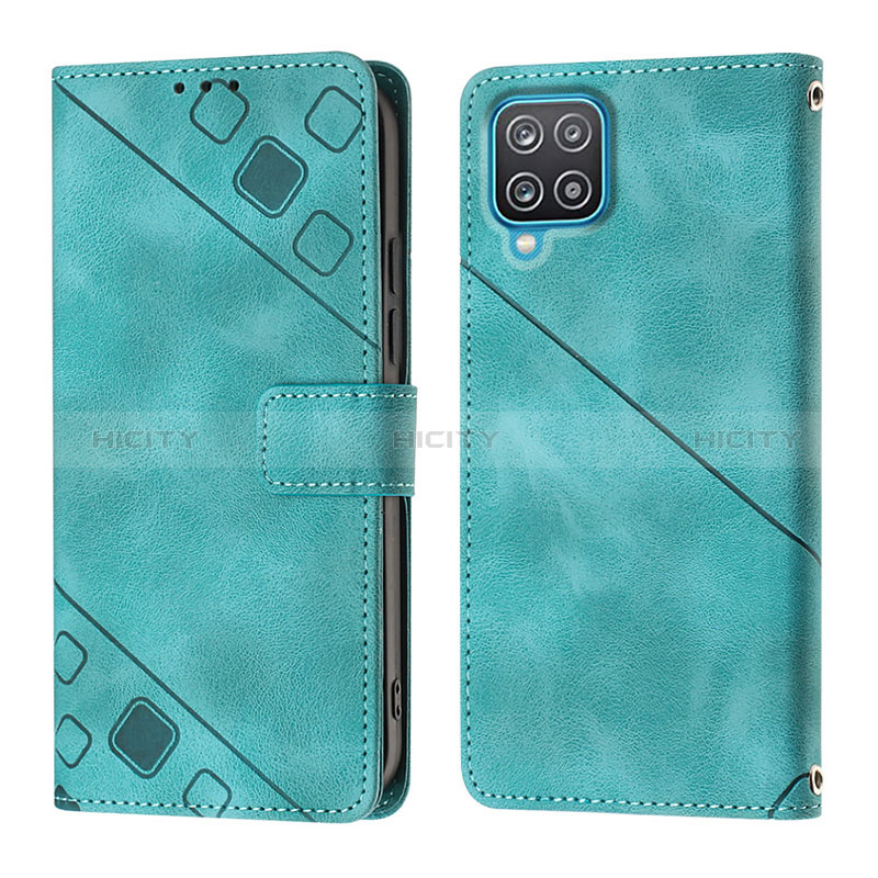 Coque Portefeuille Livre Cuir Etui Clapet YB1 pour Samsung Galaxy A12 Nacho Vert Plus