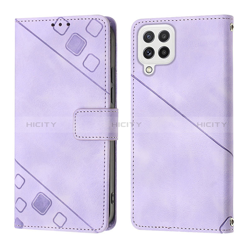 Coque Portefeuille Livre Cuir Etui Clapet YB1 pour Samsung Galaxy M32 4G Violet Plus