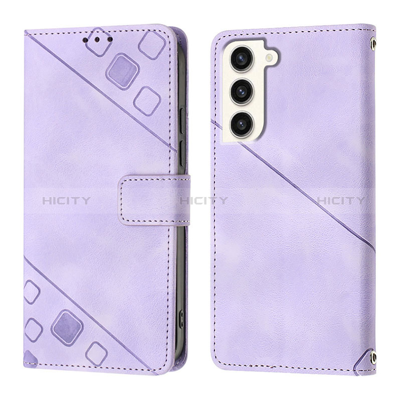 Coque Portefeuille Livre Cuir Etui Clapet YB1 pour Samsung Galaxy S22 5G Violet Clair Plus