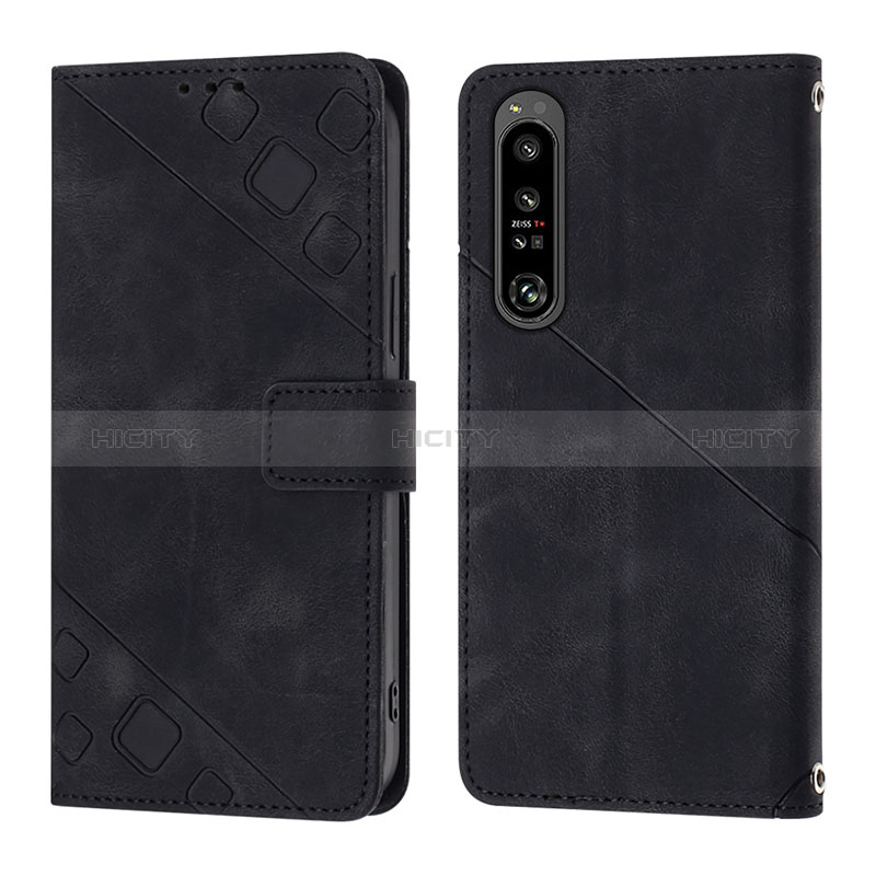 Coque Portefeuille Livre Cuir Etui Clapet YB1 pour Sony Xperia 1 IV Noir Plus