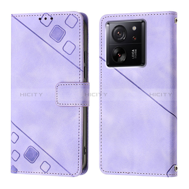 Coque Portefeuille Livre Cuir Etui Clapet YB1 pour Xiaomi Mi 13T 5G Violet Plus