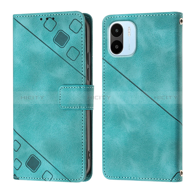 Coque Portefeuille Livre Cuir Etui Clapet YB1 pour Xiaomi Poco C50 Vert Plus