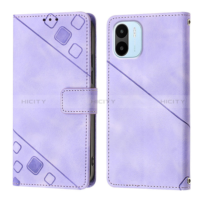 Coque Portefeuille Livre Cuir Etui Clapet YB1 pour Xiaomi Poco C50 Violet Plus