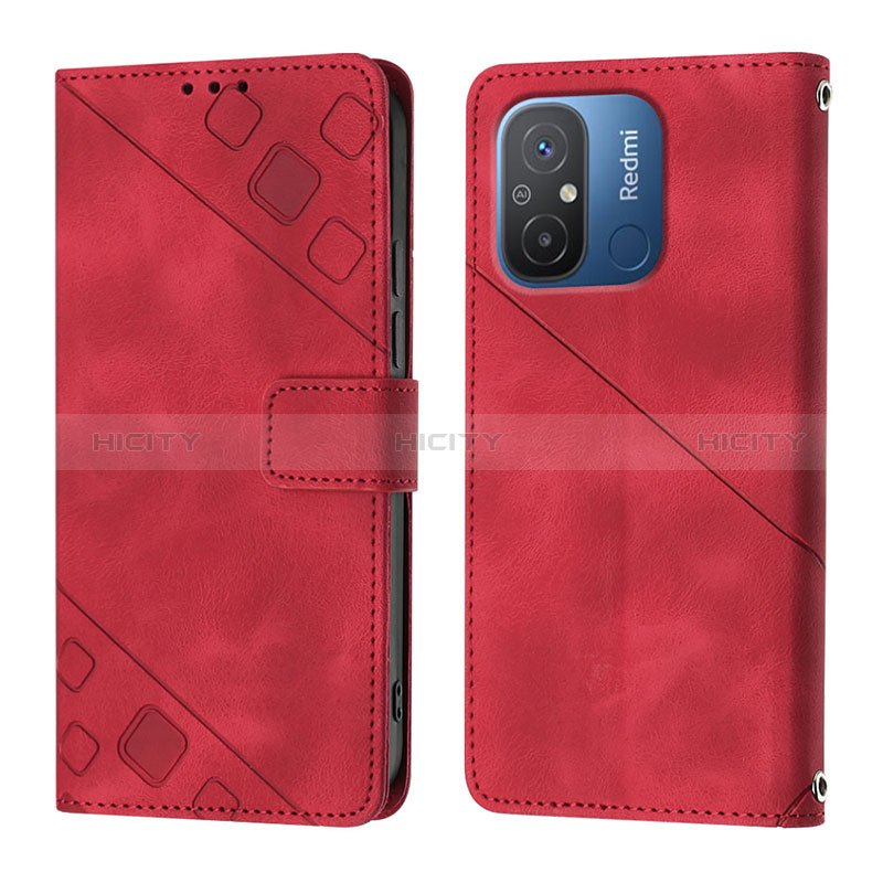 Coque Portefeuille Livre Cuir Etui Clapet YB1 pour Xiaomi Poco C55 Rouge Plus