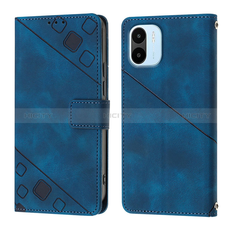 Coque Portefeuille Livre Cuir Etui Clapet YB1 pour Xiaomi Redmi A2 Plus Bleu Plus