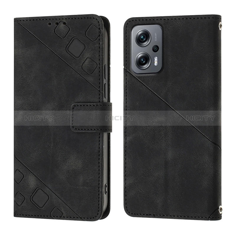 Coque Portefeuille Livre Cuir Etui Clapet YB1 pour Xiaomi Redmi K50i 5G Noir Plus