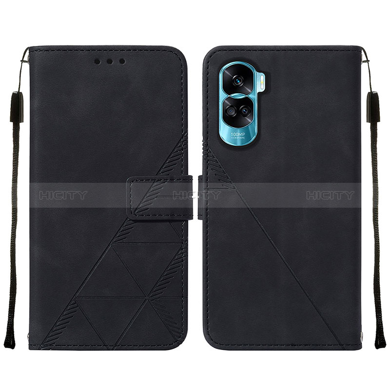 Coque Portefeuille Livre Cuir Etui Clapet YB2 pour Huawei Honor 90 Lite 5G Noir Plus