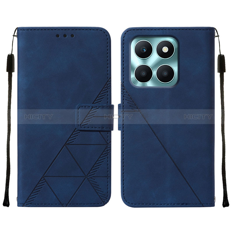 Coque Portefeuille Livre Cuir Etui Clapet YB2 pour Huawei Honor X8b Bleu Plus