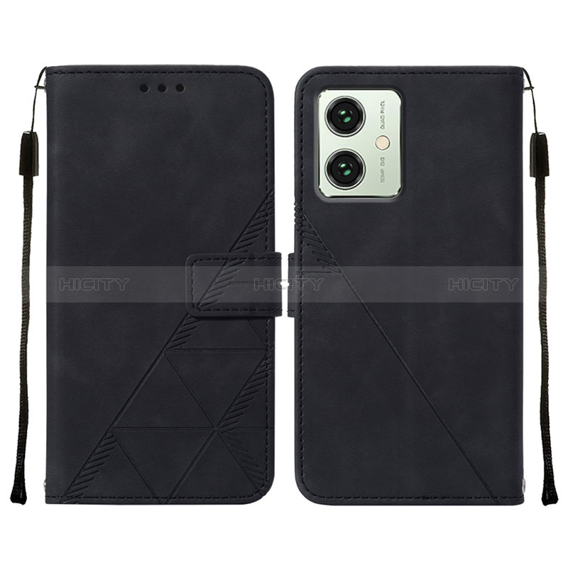 Coque Portefeuille Livre Cuir Etui Clapet YB2 pour Motorola Moto G54 5G Noir Plus