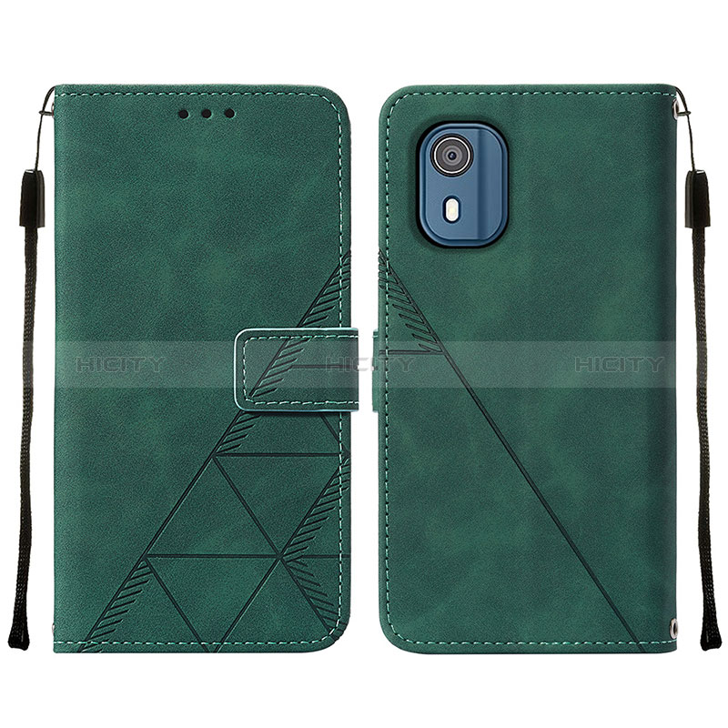 Coque Portefeuille Livre Cuir Etui Clapet YB2 pour Nokia C02 Vert Plus