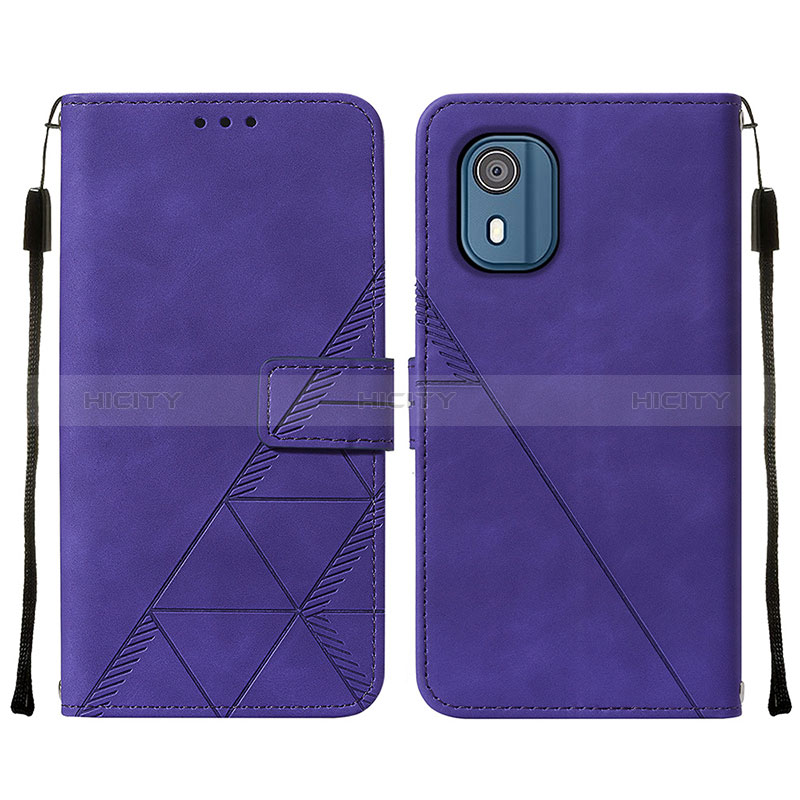 Coque Portefeuille Livre Cuir Etui Clapet YB2 pour Nokia C02 Violet Plus