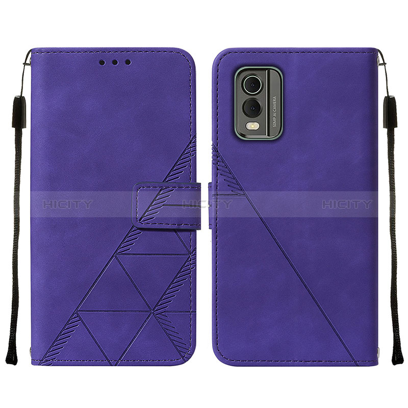 Coque Portefeuille Livre Cuir Etui Clapet YB2 pour Nokia C210 Violet Plus