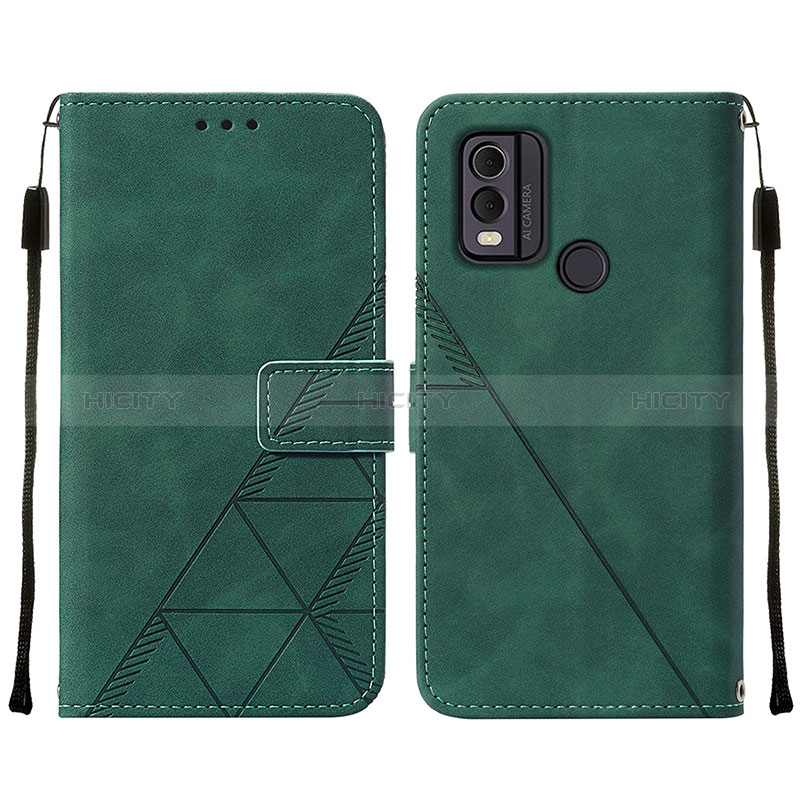 Coque Portefeuille Livre Cuir Etui Clapet YB2 pour Nokia C22 Vert Plus