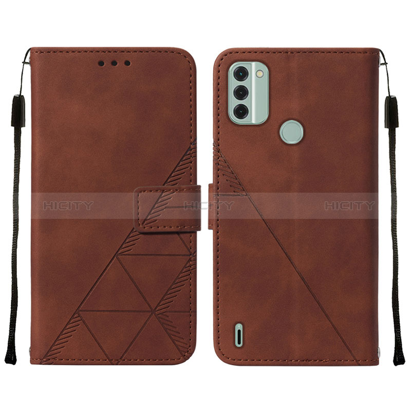 Coque Portefeuille Livre Cuir Etui Clapet YB2 pour Nokia C31 Marron Plus