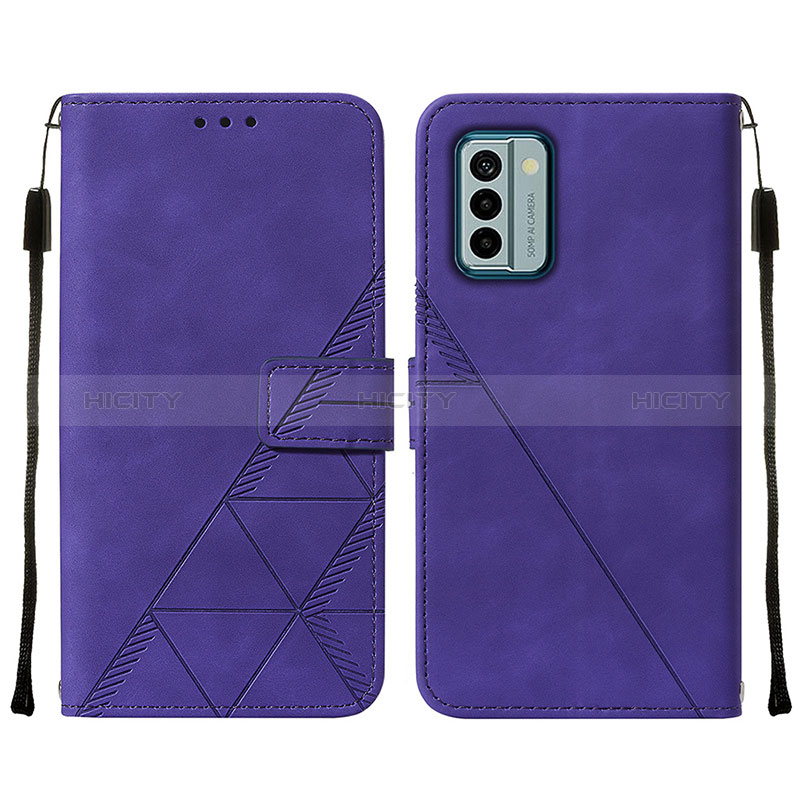 Coque Portefeuille Livre Cuir Etui Clapet YB2 pour Nokia G22 Violet Plus