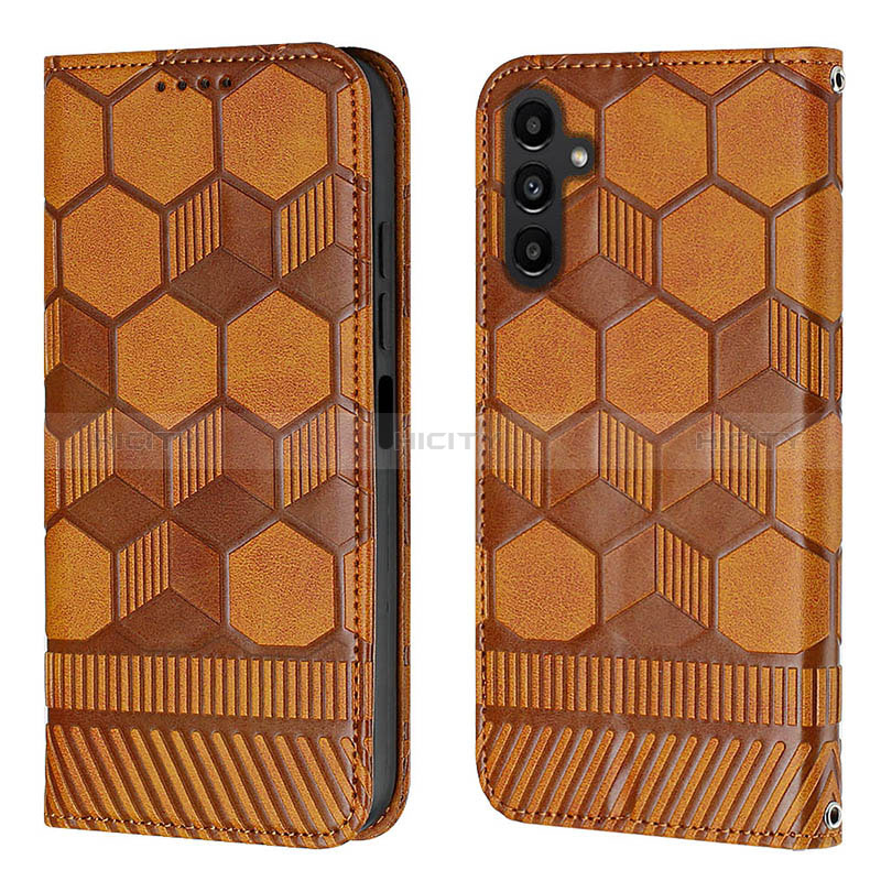 Coque Portefeuille Livre Cuir Etui Clapet YB2 pour Samsung Galaxy A34 5G Marron Plus