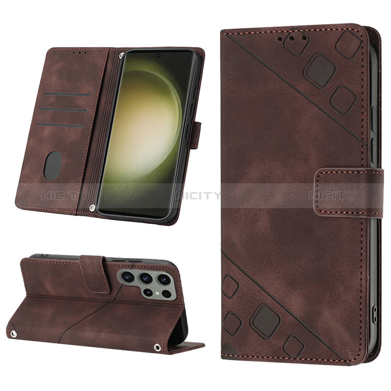 Coque Portefeuille Livre Cuir Etui Clapet YB2 pour Samsung Galaxy S23 Ultra 5G Plus