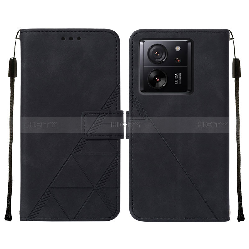 Coque Portefeuille Livre Cuir Etui Clapet YB2 pour Xiaomi Mi 13T 5G Noir Plus