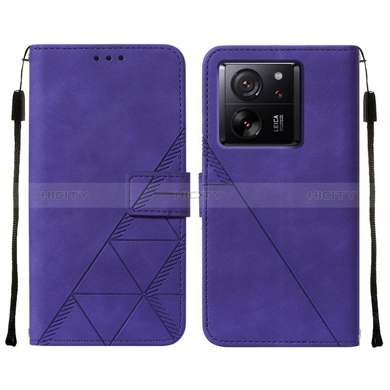 Coque Portefeuille Livre Cuir Etui Clapet YB2 pour Xiaomi Mi 13T 5G Violet Plus