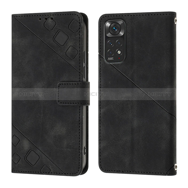 Coque Portefeuille Livre Cuir Etui Clapet YB2 pour Xiaomi Redmi Note 11 4G (2022) Noir Plus