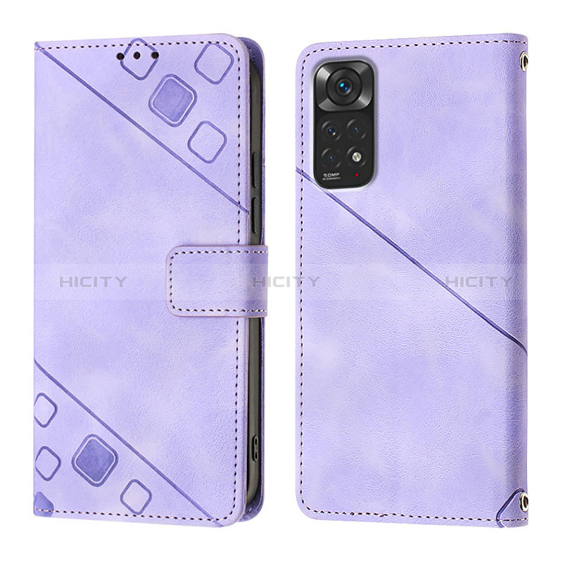 Coque Portefeuille Livre Cuir Etui Clapet YB2 pour Xiaomi Redmi Note 11S 4G Violet Plus