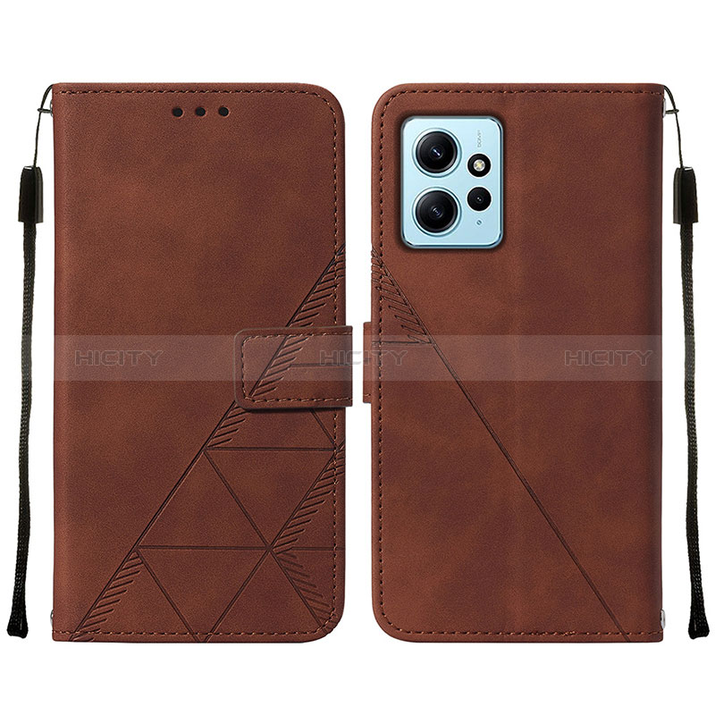 Coque Portefeuille Livre Cuir Etui Clapet YB2 pour Xiaomi Redmi Note 12 4G Marron Plus