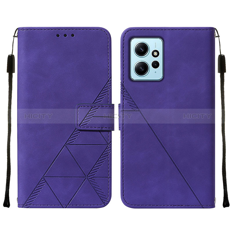 Coque Portefeuille Livre Cuir Etui Clapet YB2 pour Xiaomi Redmi Note 12 4G Violet Plus