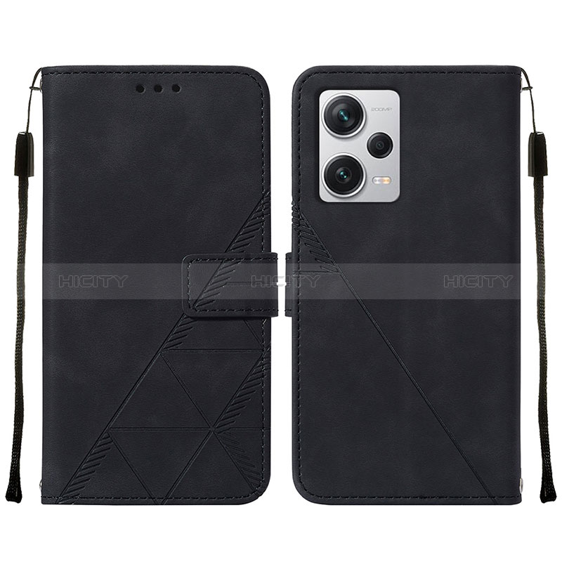 Coque Portefeuille Livre Cuir Etui Clapet YB2 pour Xiaomi Redmi Note 12 Pro+ Plus 5G Noir Plus