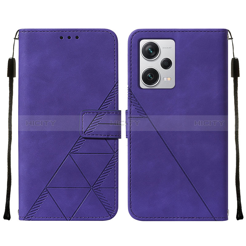 Coque Portefeuille Livre Cuir Etui Clapet YB2 pour Xiaomi Redmi Note 12 Pro+ Plus 5G Violet Plus