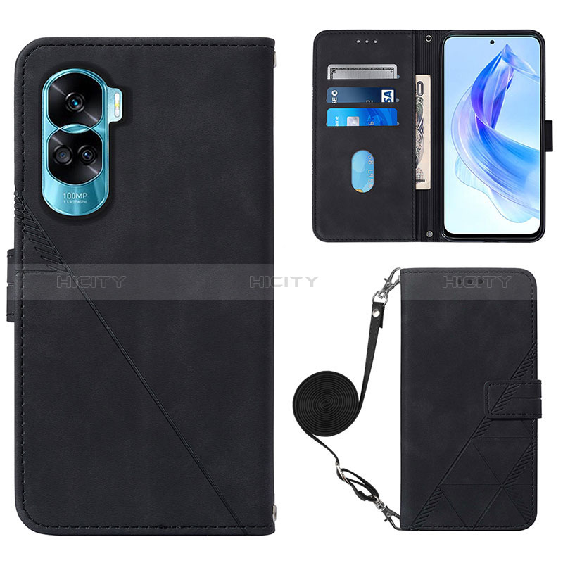 Coque Portefeuille Livre Cuir Etui Clapet YB3 pour Huawei Honor 90 Lite 5G Noir Plus