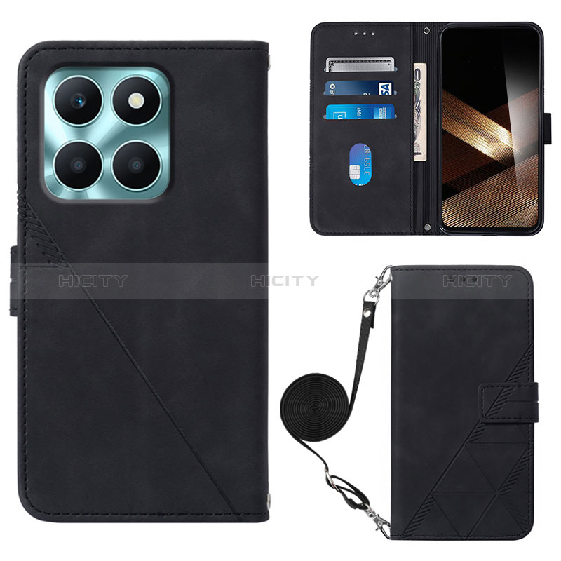 Coque Portefeuille Livre Cuir Etui Clapet YB3 pour Huawei Honor X8b Noir Plus