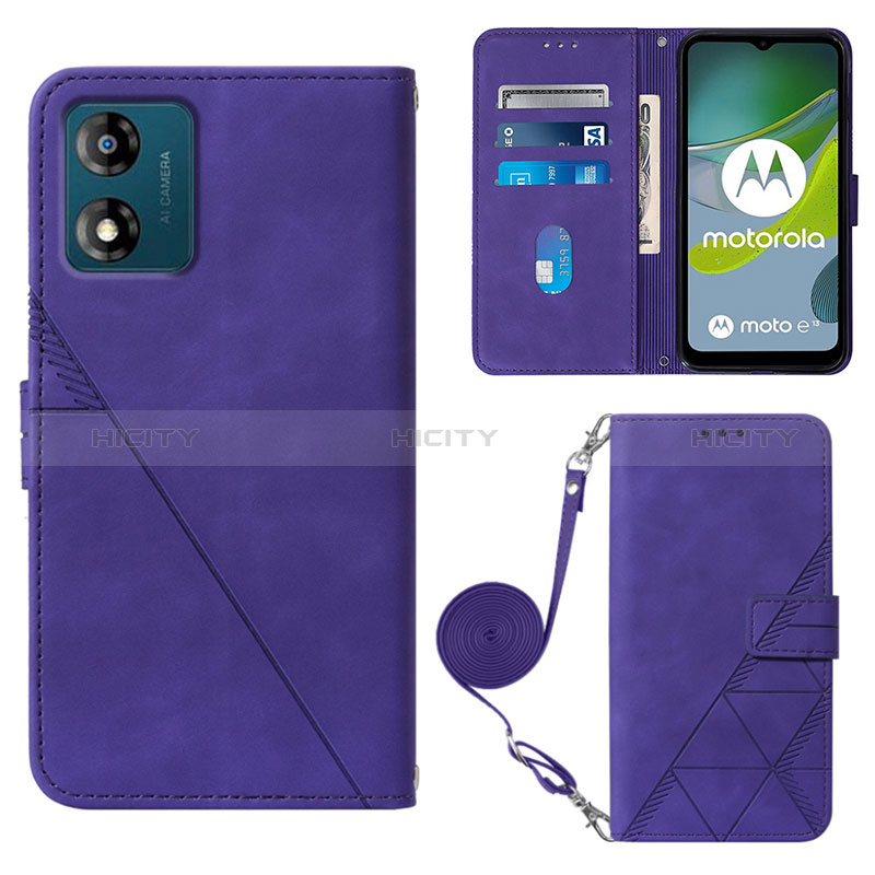 Coque Portefeuille Livre Cuir Etui Clapet YB3 pour Motorola Moto E13 Plus