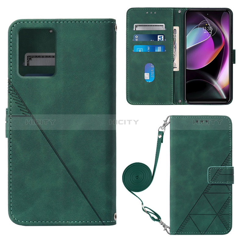 Coque Portefeuille Livre Cuir Etui Clapet YB3 pour Motorola Moto G 5G (2023) Vert Plus