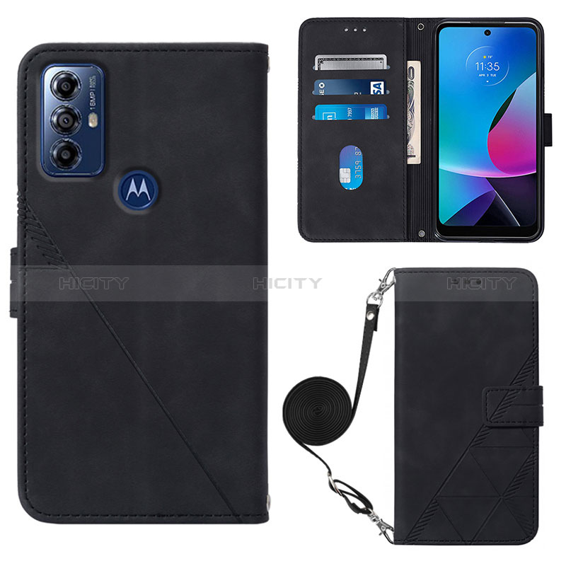 Coque Portefeuille Livre Cuir Etui Clapet YB3 pour Motorola Moto G Play (2023) Noir Plus