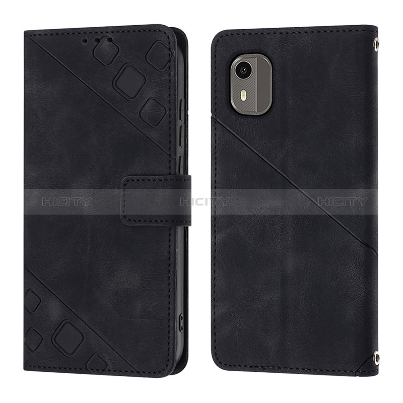 Coque Portefeuille Livre Cuir Etui Clapet YB3 pour Nokia C12 Noir Plus