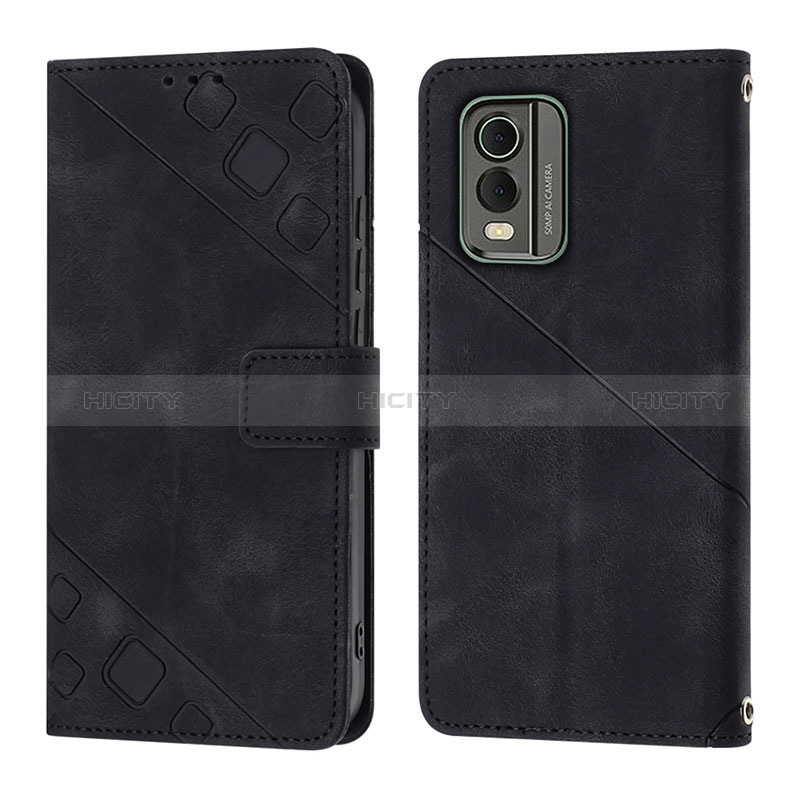 Coque Portefeuille Livre Cuir Etui Clapet YB3 pour Nokia C210 Noir Plus