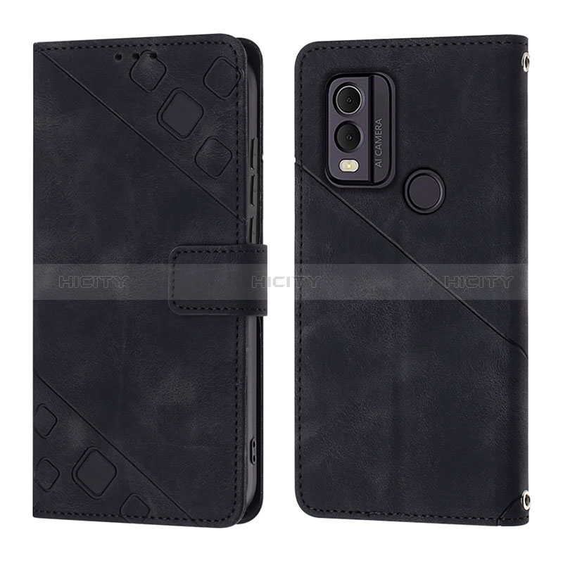 Coque Portefeuille Livre Cuir Etui Clapet YB3 pour Nokia C22 Noir Plus