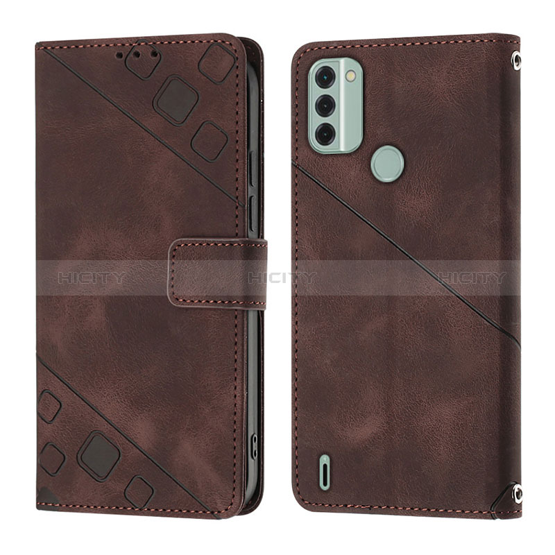 Coque Portefeuille Livre Cuir Etui Clapet YB3 pour Nokia C31 Marron Plus