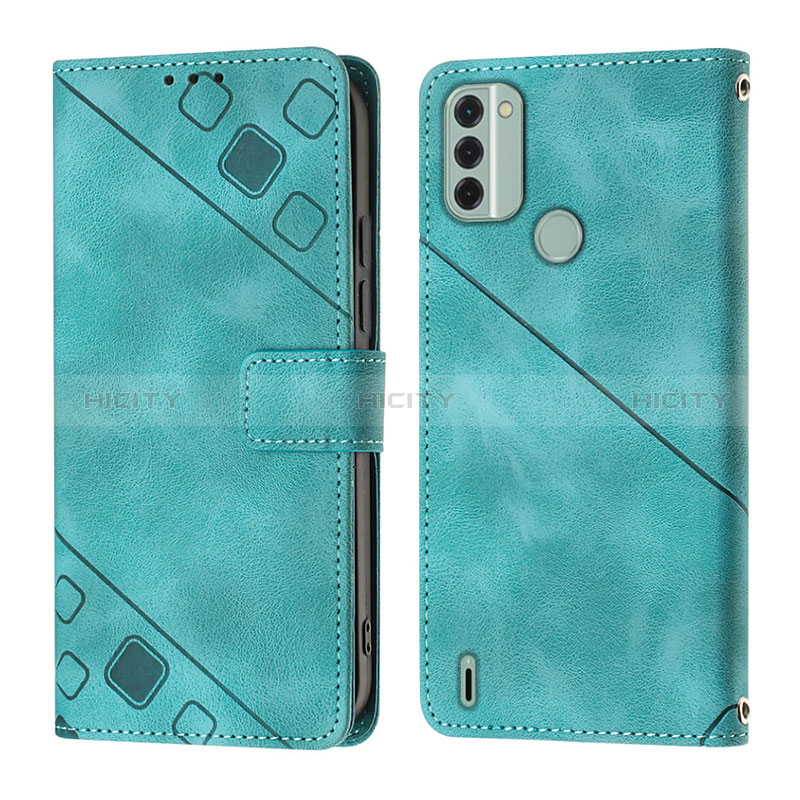 Coque Portefeuille Livre Cuir Etui Clapet YB3 pour Nokia C31 Vert Plus