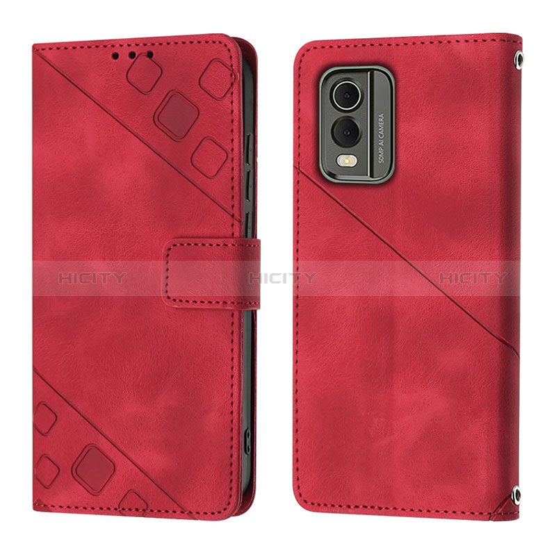 Coque Portefeuille Livre Cuir Etui Clapet YB3 pour Nokia C32 Rouge Plus