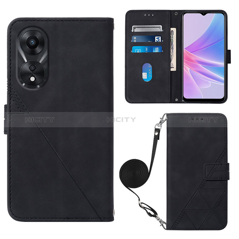 Coque Portefeuille Livre Cuir Etui Clapet YB3 pour Oppo A58 5G Noir Plus