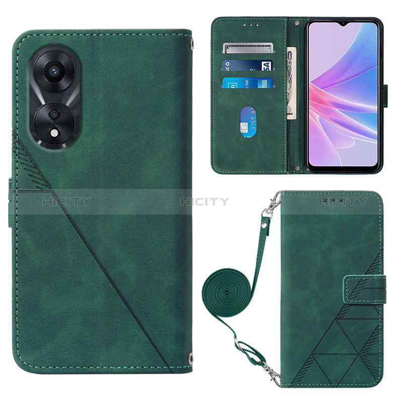 Coque Portefeuille Livre Cuir Etui Clapet YB3 pour Oppo A78 5G Vert Plus