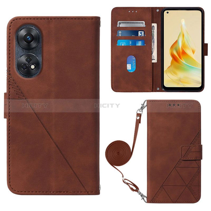 Coque Portefeuille Livre Cuir Etui Clapet YB3 pour Oppo Reno8 T 4G Marron Plus