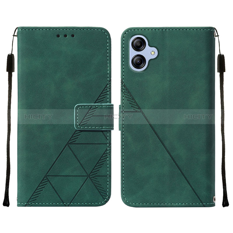 Coque Portefeuille Livre Cuir Etui Clapet YB3 pour Samsung Galaxy A04 4G Vert Plus