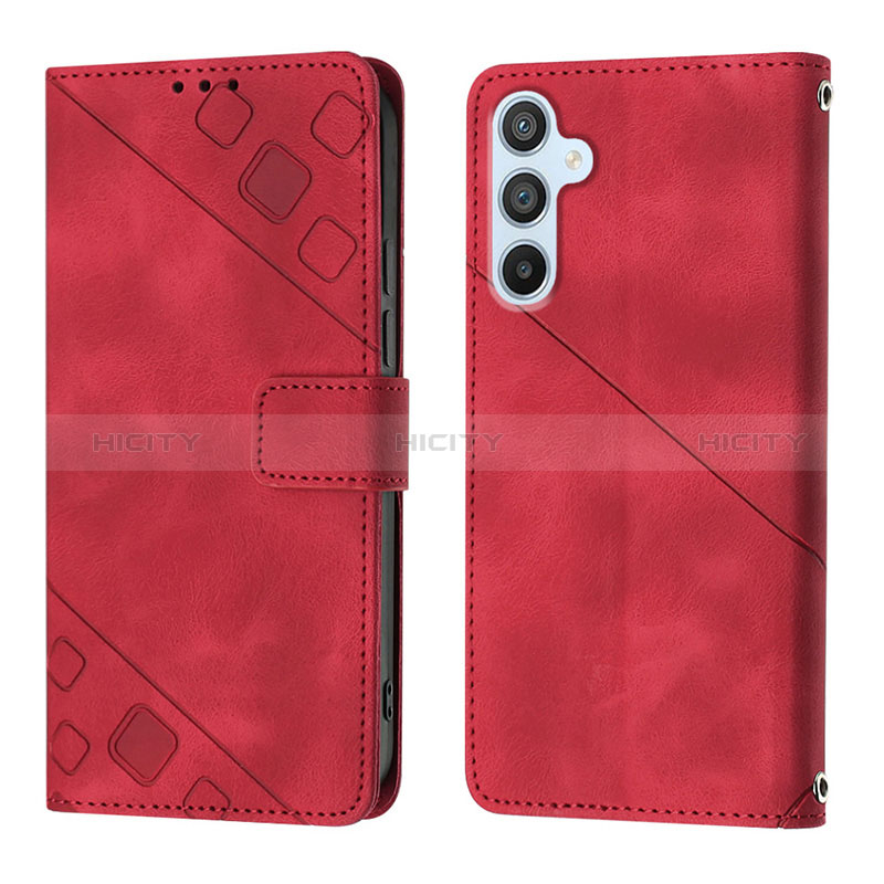 Coque Portefeuille Livre Cuir Etui Clapet YB3 pour Samsung Galaxy A54 5G Rouge Plus