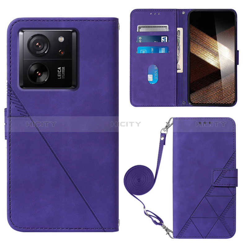 Coque Portefeuille Livre Cuir Etui Clapet YB3 pour Xiaomi Mi 13T 5G Violet Plus