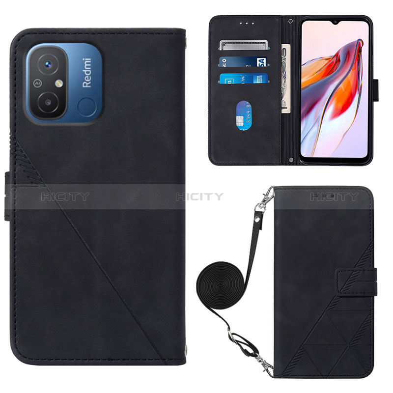 Coque Portefeuille Livre Cuir Etui Clapet YB3 pour Xiaomi Poco C55 Noir Plus